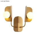 GobekUsa Modern Gold Globe Wall Sconce Light - 2-Light LED Metal Wall Mount Lamp for Living Room