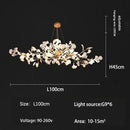 GobekUsa Ginkgo Branch Leaf LED Ceiling Chandelier - Modern Nordic Design for Home Decor