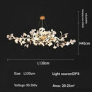 GobekUsa Ginkgo Branch Leaf LED Ceiling Chandelier - Modern Nordic Design for Home Decor