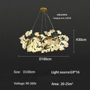 GobekUsa Ginkgo Branch Leaf LED Ceiling Chandelier - Modern Nordic Design for Home Decor
