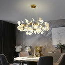 GobekUsa Ginkgo Branch Leaf LED Ceiling Chandelier - Modern Nordic Design for Home Decor