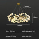 GobekUsa Ginkgo Branch Leaf LED Ceiling Chandelier - Modern Nordic Design for Home Decor