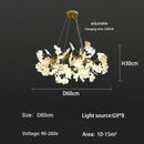 GobekUsa Ginkgo Branch Leaf LED Ceiling Chandelier - Modern Nordic Design for Home Decor