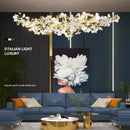 GobekUsa Ginkgo Branch Leaf LED Ceiling Chandelier - Modern Nordic Design for Home Decor