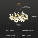 GobekUsa Ginkgo Branch Leaf LED Ceiling Chandelier - Modern Nordic Design for Home Decor