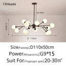 GobekUsa Glass Ball Modern Branch Chandelier - Magic Bean Design for Living Room