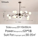 GobekUsa Glass Ball Modern Branch Chandelier - Magic Bean Design for Living Room