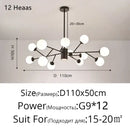 GobekUsa Glass Ball Modern Branch Chandelier - Magic Bean Design for Living Room