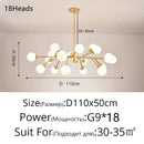 GobekUsa Glass Ball Modern Branch Chandelier - Magic Bean Design for Living Room