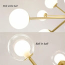 GobekUsa Glass Ball Modern Branch Chandelier - Magic Bean Design for Living Room