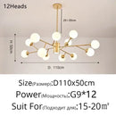 GobekUsa Glass Ball Modern Branch Chandelier - Magic Bean Design for Living Room