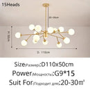 GobekUsa Glass Ball Modern Branch Chandelier - Magic Bean Design for Living Room