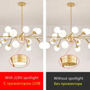 GobekUsa Glass Ball Modern Branch Chandelier - Magic Bean Design for Living Room