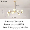 GobekUsa Glass Ball Modern Branch Chandelier - Magic Bean Design for Living Room