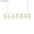 GobekUsa Modern Gold Glass Ball Chandelier for Dining Room - 7-Light Linear Island Fixture