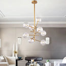 GobekUsa Glass Ball Iron Chandelier for Home Hotel Villa Living Room