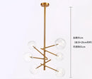 GobekUsa Glass Ball Iron Chandelier for Home Hotel Villa Living Room