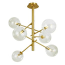 GobekUsa Glass Ball Iron Chandelier for Home Hotel Villa Living Room