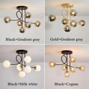 GobekUsa Glass Ball LED Ceiling Chandelier - Modern Nordic Pendant Light for Living Room