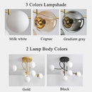 GobekUsa Glass Ball LED Ceiling Chandelier - Modern Nordic Pendant Light for Living Room