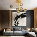 GobekUsa Glass Ball LED Ceiling Chandelier - Modern Nordic Pendant Light for Living Room
