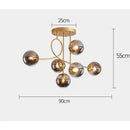 GobekUsa Glass Ball LED Ceiling Chandelier - Modern Nordic Pendant Light for Living Room