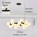 GobekUsa Glass Ball LED Chandelier Pendant for Living Dining Room