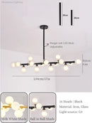 GobekUsa Glass Ball LED Chandelier Modern Pendant Light for Home Decor