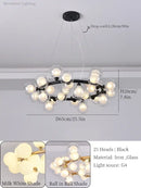 GobekUsa Glass Ball LED Chandelier Modern Pendant Light for Home Decor