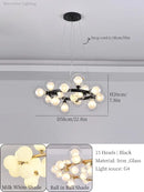 GobekUsa Glass Ball LED Chandelier Modern Pendant Light for Home Decor