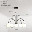 GobekUsa Glass Ball LED Chandelier for Indoor Decor Lighting