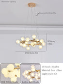 GobekUsa Glass Ball LED Chandelier Modern Pendant Light for Home Decor