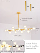 GobekUsa Glass Ball LED Chandelier Modern Pendant Light for Home Decor