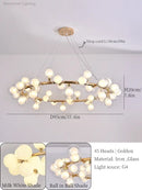 GobekUsa Glass Ball LED Chandelier Modern Pendant Light for Home Decor