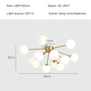 GobekUsa Glass Ball LED Ceiling Chandelier for Modern Living Room and Bedroom Lighting
