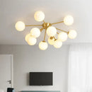 GobekUsa Glass Ball LED Ceiling Chandelier for Modern Living Room and Bedroom Lighting