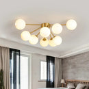 GobekUsa Glass Ball LED Ceiling Chandelier for Modern Living Room and Bedroom Lighting