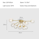 GobekUsa Glass Ball LED Ceiling Chandelier for Modern Living Room and Bedroom Lighting