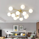 GobekUsa Glass Ball LED Ceiling Chandelier for Modern Living Room and Bedroom Lighting