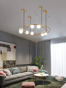 GobekUsa Glass Ball LED Pendant Chandelier for Modern Living Room Decor