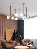 GobekUsa Glass Ball LED Pendant Chandelier for Modern Living Room Decor