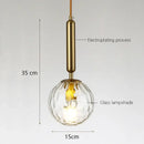 GobekUsa Glass Ball LED Pendant Light for Bedroom and Bar, Modern Globe Hanging Ceiling Lamp