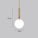 GobekUsa Glass Ball LED Pendant Light for Bedroom and Bar, Modern Globe Hanging Ceiling Lamp