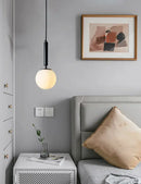 GobekUsa Glass Ball LED Pendant Light for Bedroom and Bar, Modern Globe Hanging Ceiling Lamp