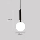 GobekUsa Glass Ball LED Pendant Light for Bedroom and Bar, Modern Globe Hanging Ceiling Lamp