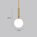 GobekUsa Glass Ball LED Pendant Light for Bedroom and Bar, Modern Globe Hanging Ceiling Lamp