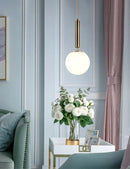GobekUsa Glass Ball LED Pendant Light for Bedroom and Bar, Modern Globe Hanging Ceiling Lamp