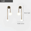GobekUsa Glass Ball LED Wall Lamp in Gold Iron for Modern Bedroom and Study Lighting