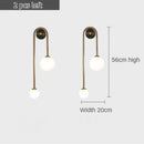 GobekUsa Glass Ball LED Wall Lamp in Gold Iron for Modern Bedroom and Study Lighting