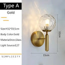 Modern gold glass ball led wall lamp for bedroom by Decorbites